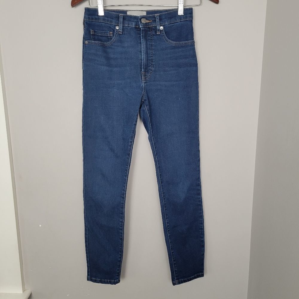 Everlane Authentic Stretch High-Rise Ankle Skinny Blue 26